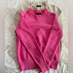 J. Crew ruffle neck sweaters